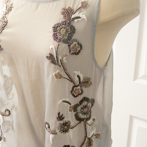 Abercrombie & Fitch Floral Beaded Tank Top - Picture 2 of 9